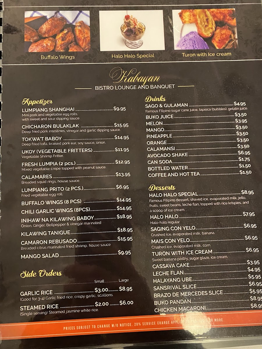 Menu Kabayan Bistro Lounge And Banquet-7